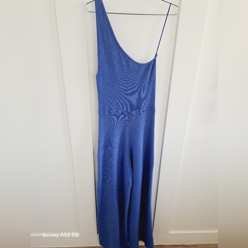 FREE PEOPLEWAVERLY JUMPSUIT BIRDSONG BLUE SIZE S